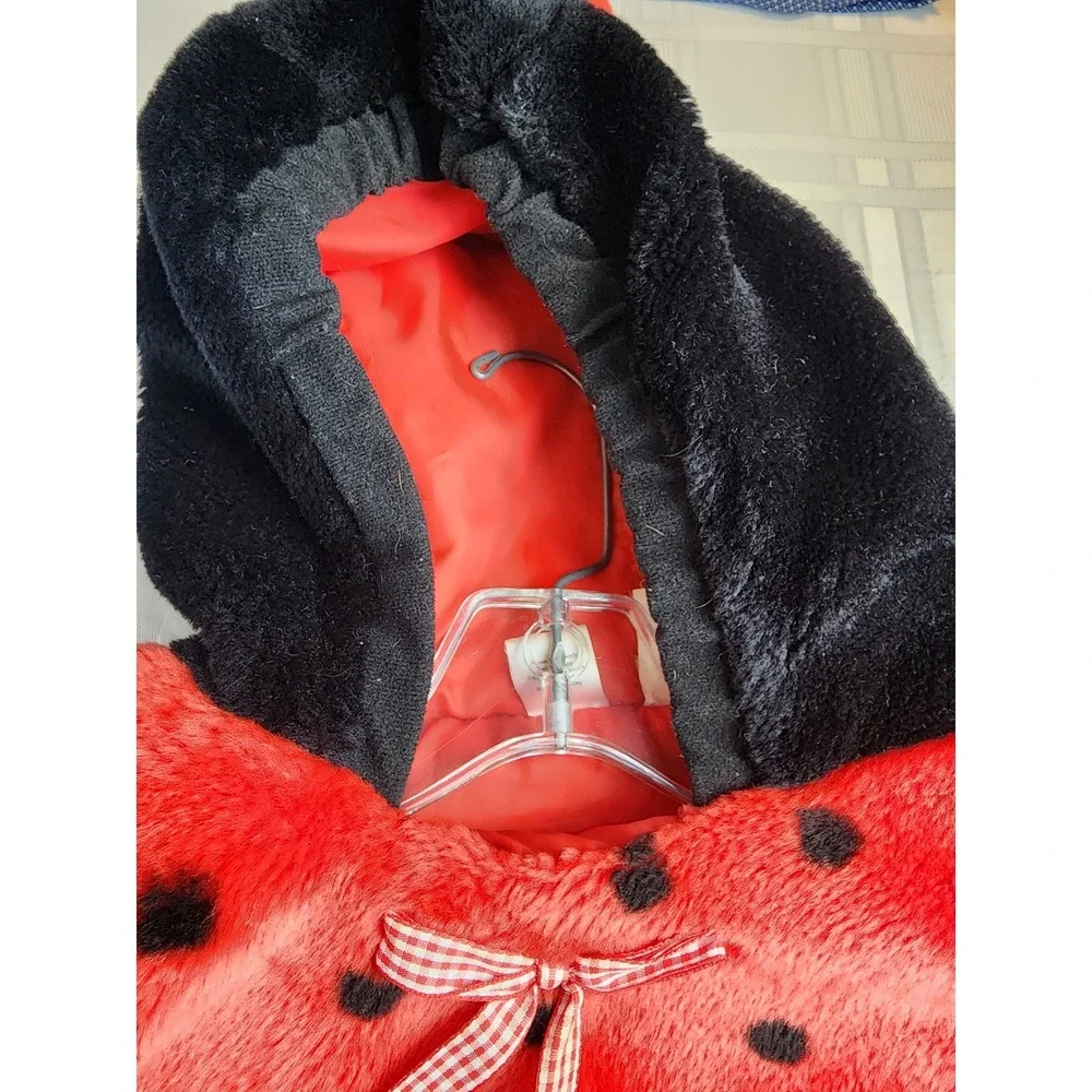 Celebration Halloween Kids Ladybug Plush Hooded Costume‎ Vest Red Black Large